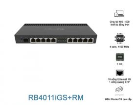 Router MikroTik RB4011iGS+RM hỗ trợ cân bằng tải đến 9 đường WAN